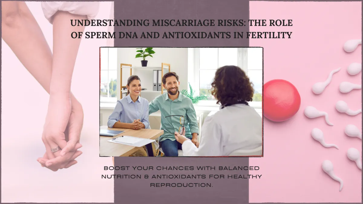 Healthy fertility concept with a couple, balanced nutrition, and antioxidants for reproductive health.