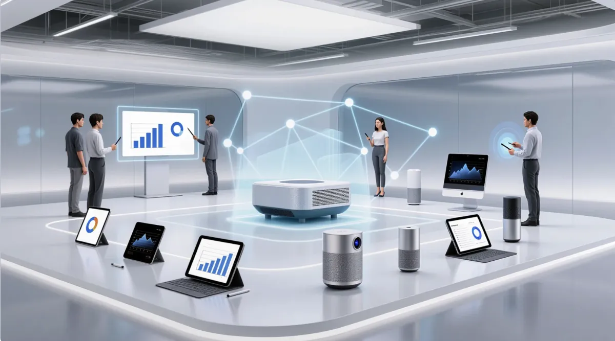 A minimalist desk with a laptop, coffee mug, and pencil holder in front of a bright window. The text above reads: “Before the Year Ends: A Leadership Checkpoint – Five Signals You Are Ready for the Next Level.” The image conveys reflection, growth, and intentional leadership development.