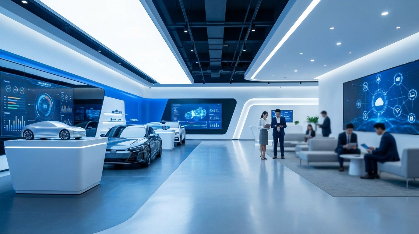 Split-screen comparison showing traditional dealership CRM interface versus modern AI-powered automotive CRM dashboard with social media integration and mobile-first design