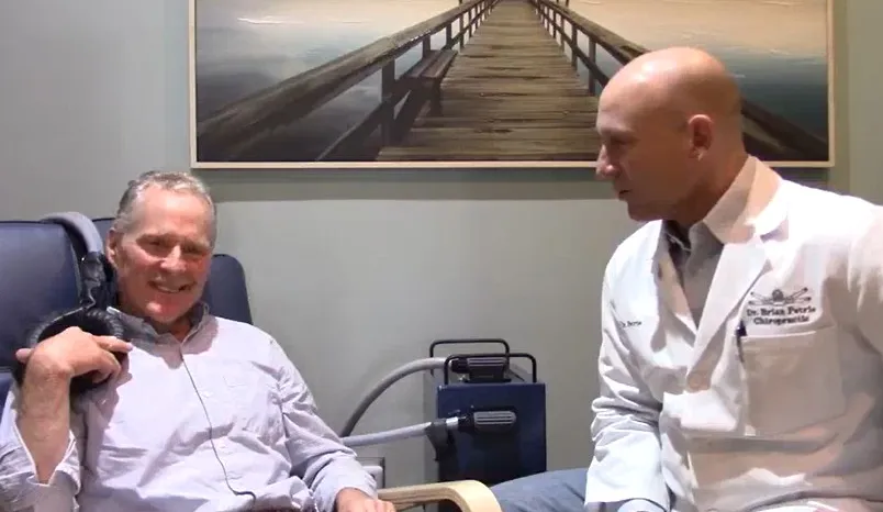 Image of me conversing with patient