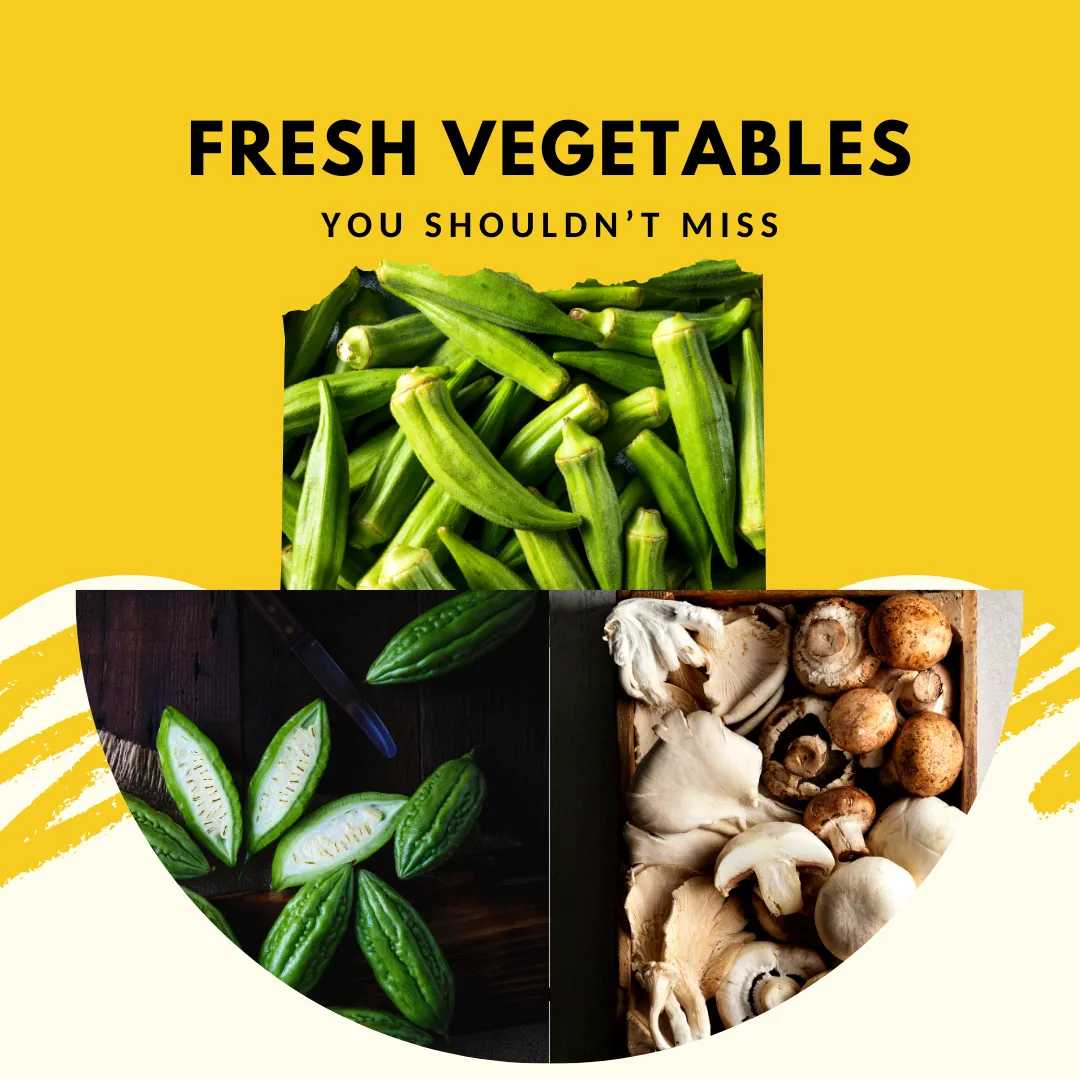 Fresh vegetables you shouldn't miss: a colorful assortment of nutritious produce, bursting with flavor and essential vitamins.