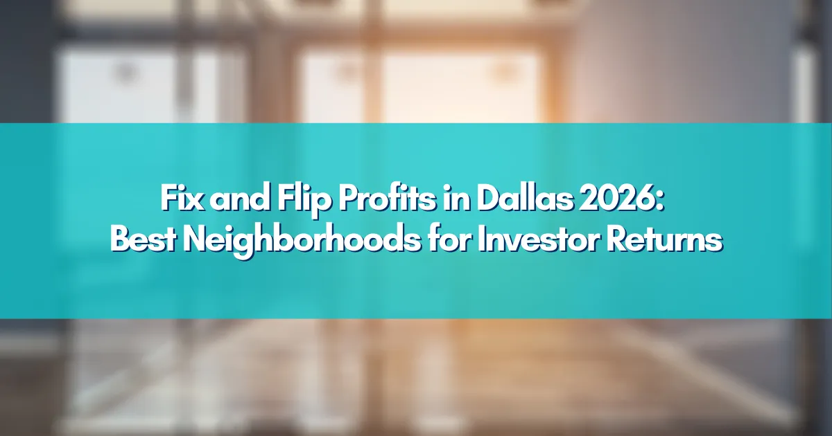 Dallas neighborhood with renovated homes and construction worker ready to flip houses in 2026
