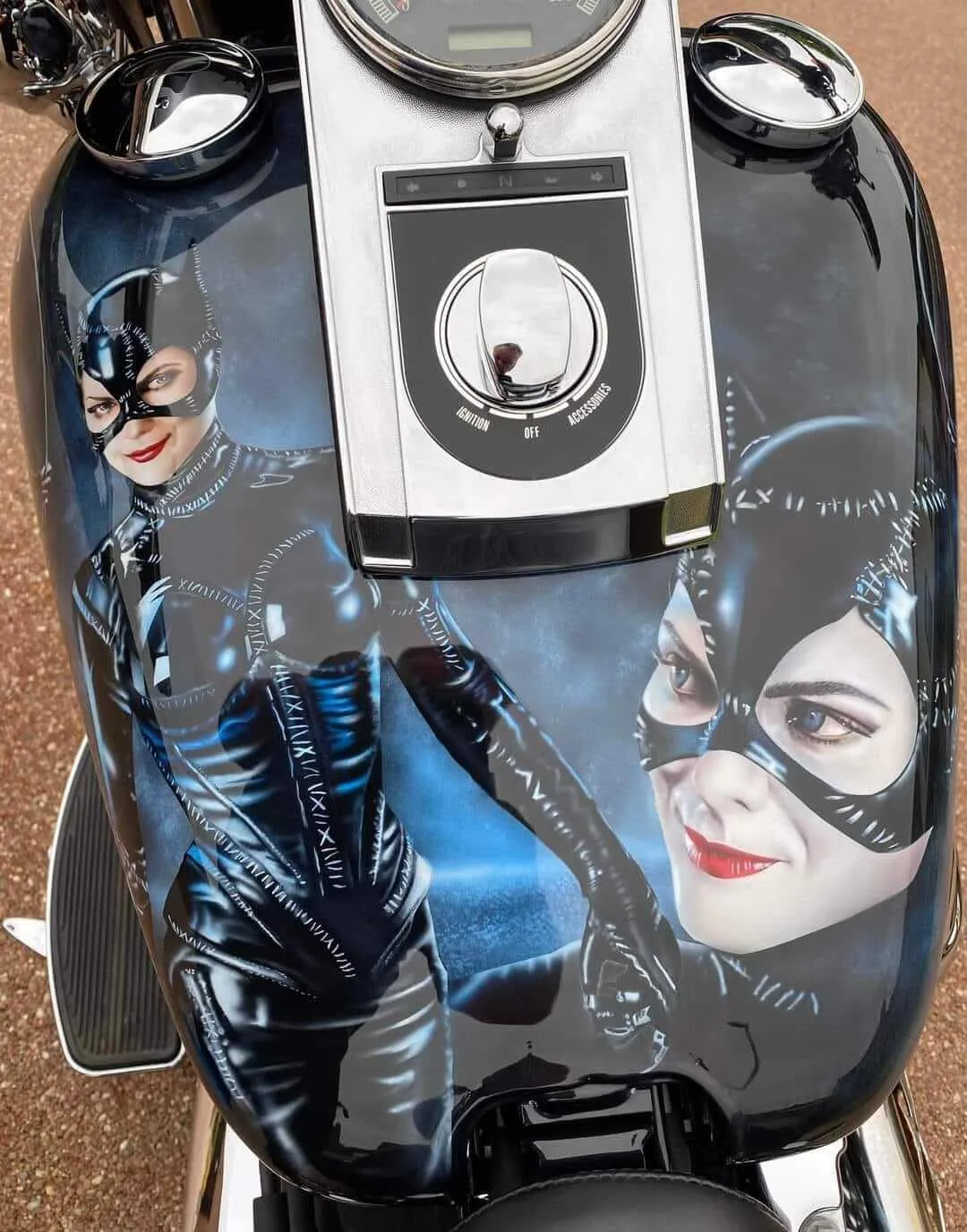 Harley Batman & Catwoman Airbrushed Themed Bike
