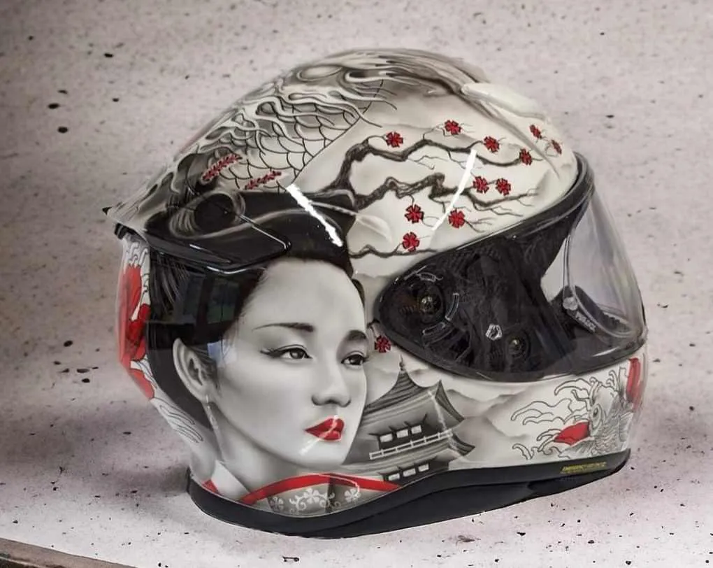 Fully Themed airbrushed Japanese Shoei helmet design