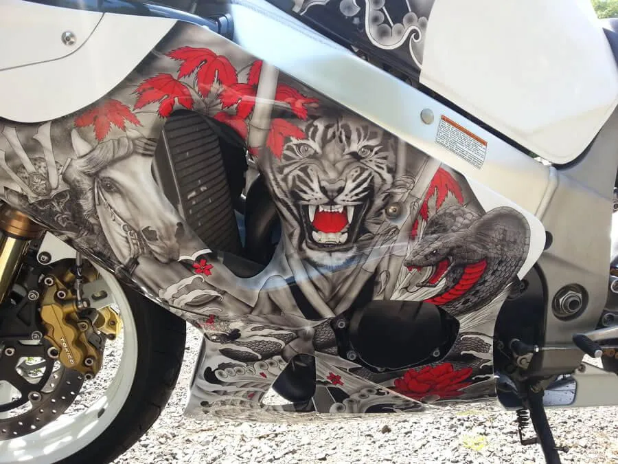 Japanese Tattoo Airbrushed Themed Bike By Xtreme Paint Studio