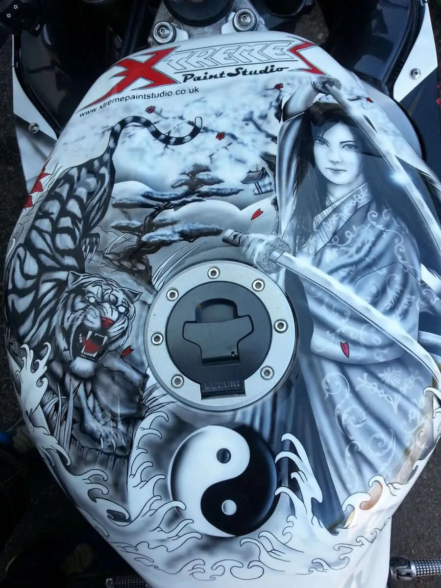 Japanese Tattoo Airbrushed Themed Bike By Xtreme Paint Studio