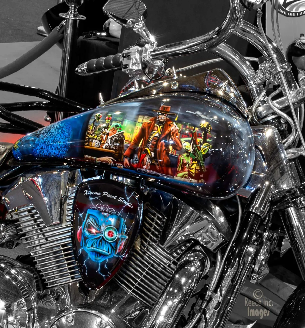 Iron Maiden Airbrushed Honda VTX Bike