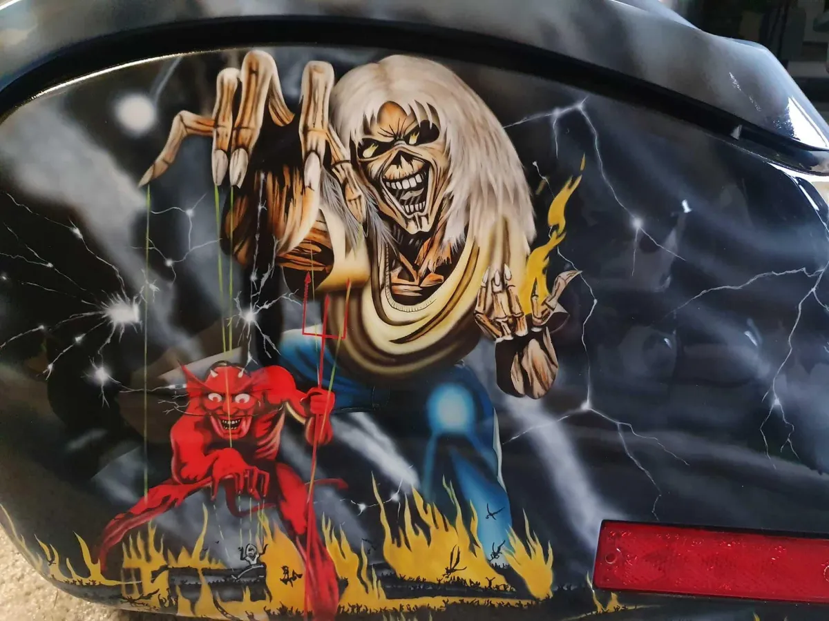 Iron Maiden Airbrushed Honda VTX Bike