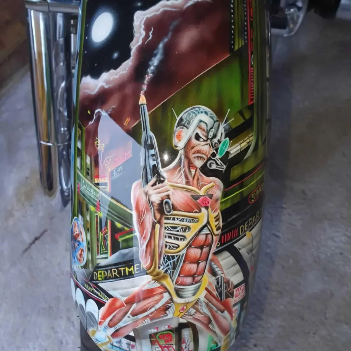 Iron Maiden Airbrushed Honda VTX Bike