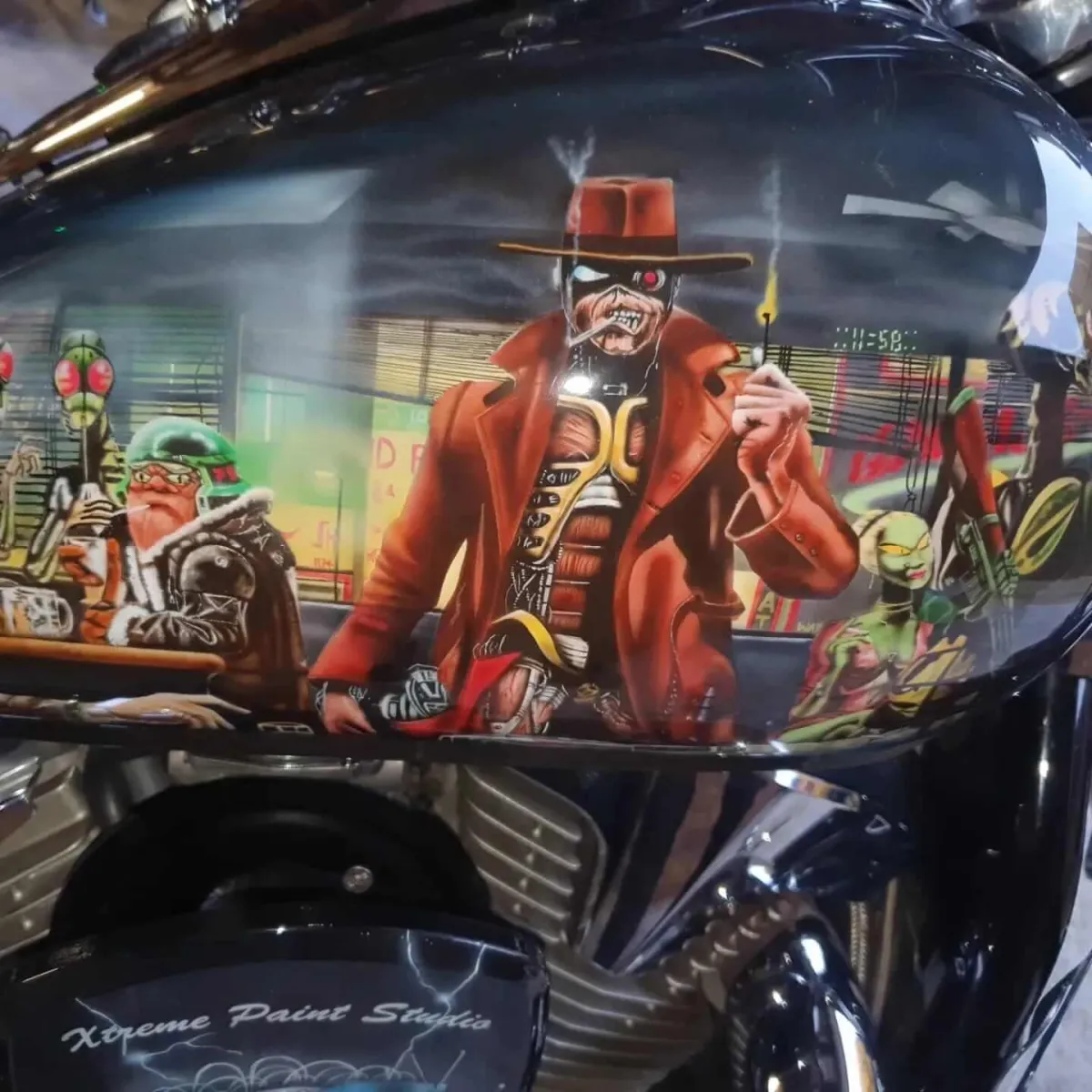 Iron Maiden Airbrushed Honda VTX Bike