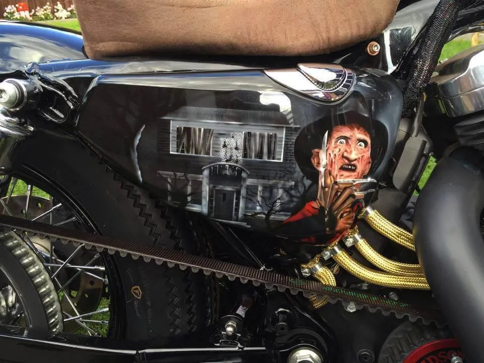 Horror airbrushed themed Harley Sportster Tank
