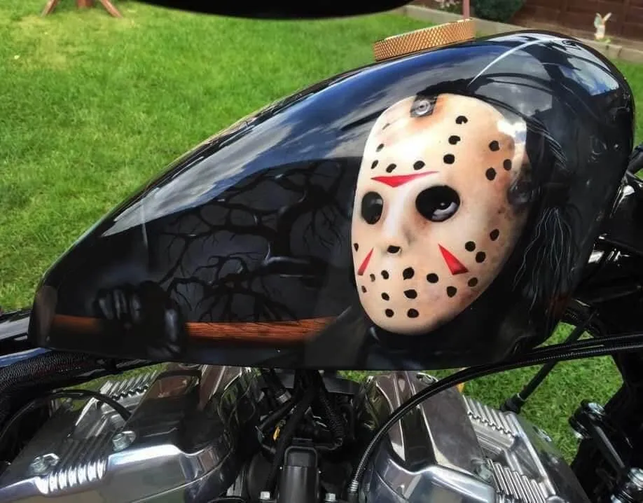 Horror airbrushed themed Harley Sportster Tank