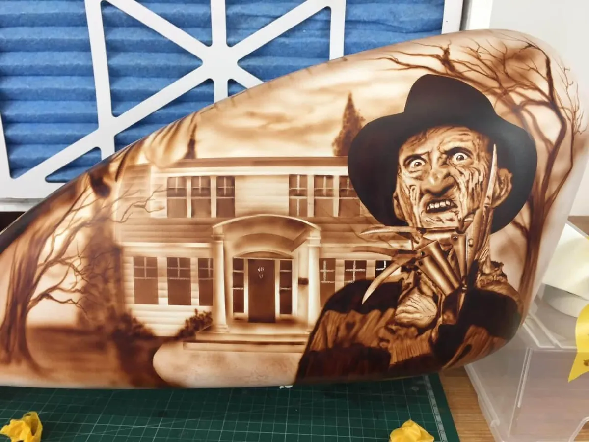 Horror airbrushed themed Harley Sportster Tank