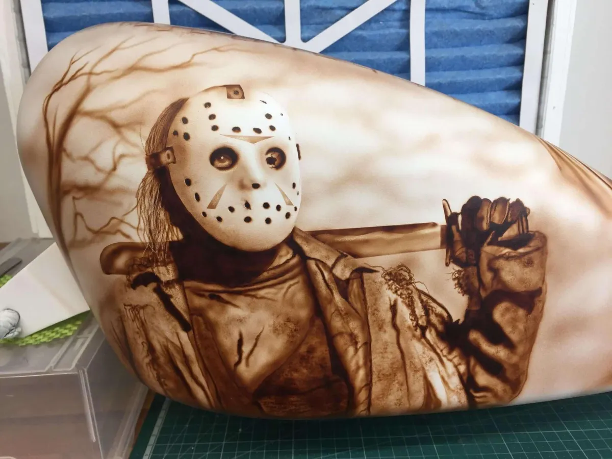 Horror airbrushed themed Harley Sportster Tank