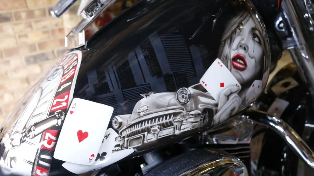 Harley Vegas & Girls Chicano Styl;e Airbrush Theme