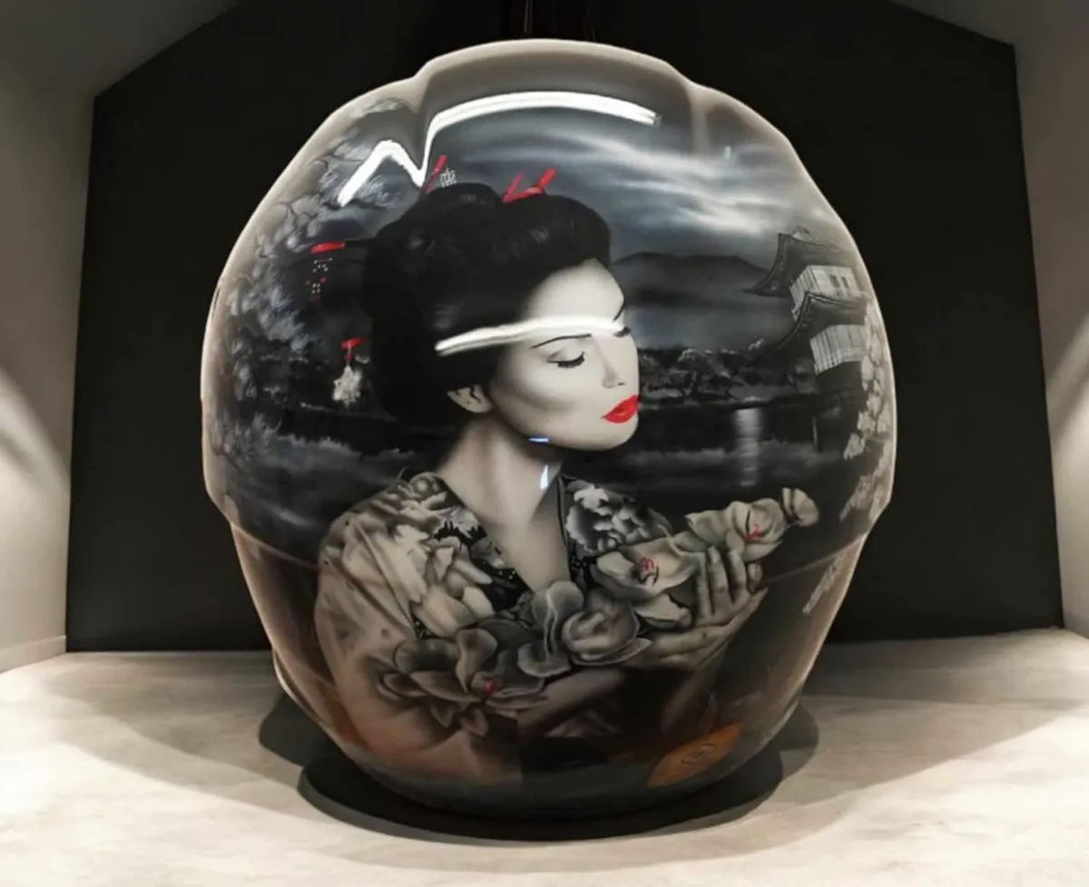 Japanese Airbrushed Themed Helmet By Xtreme Paint Studio