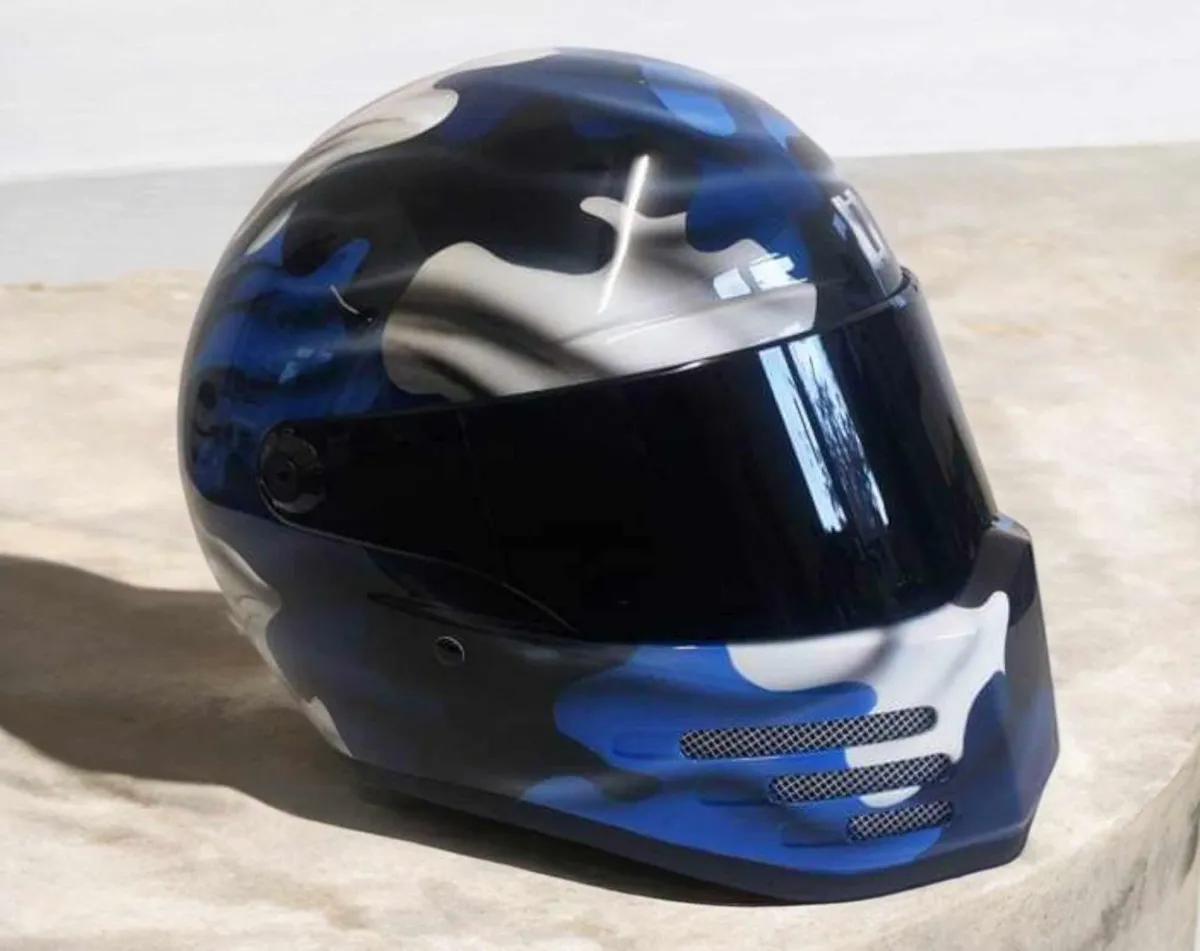 Iron Maiden In Camo Airbrushed Themed Helmet