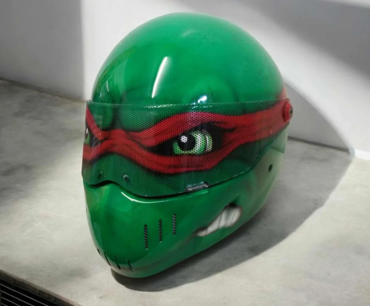 Ninja Turtle Airbrushed Themed Helmet By Xtreme Paint Studio