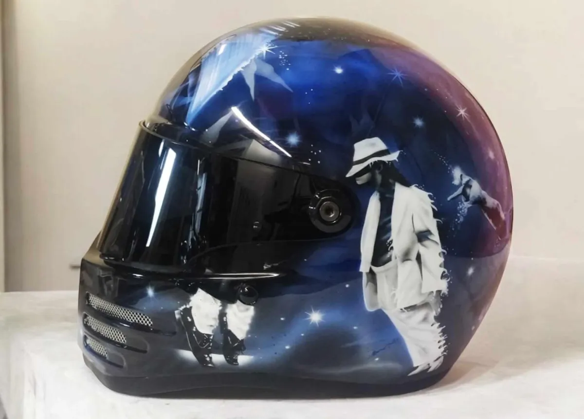 MJ Airbrushed Themed Helmet By Xtreme Paint Studio