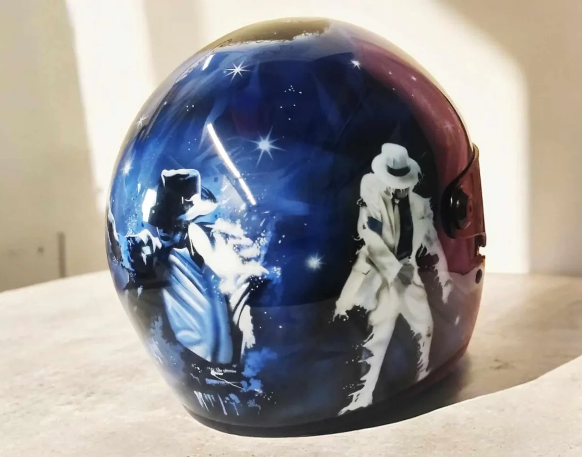 MJ Airbrushed Themed Helmet By Xtreme Paint Studio