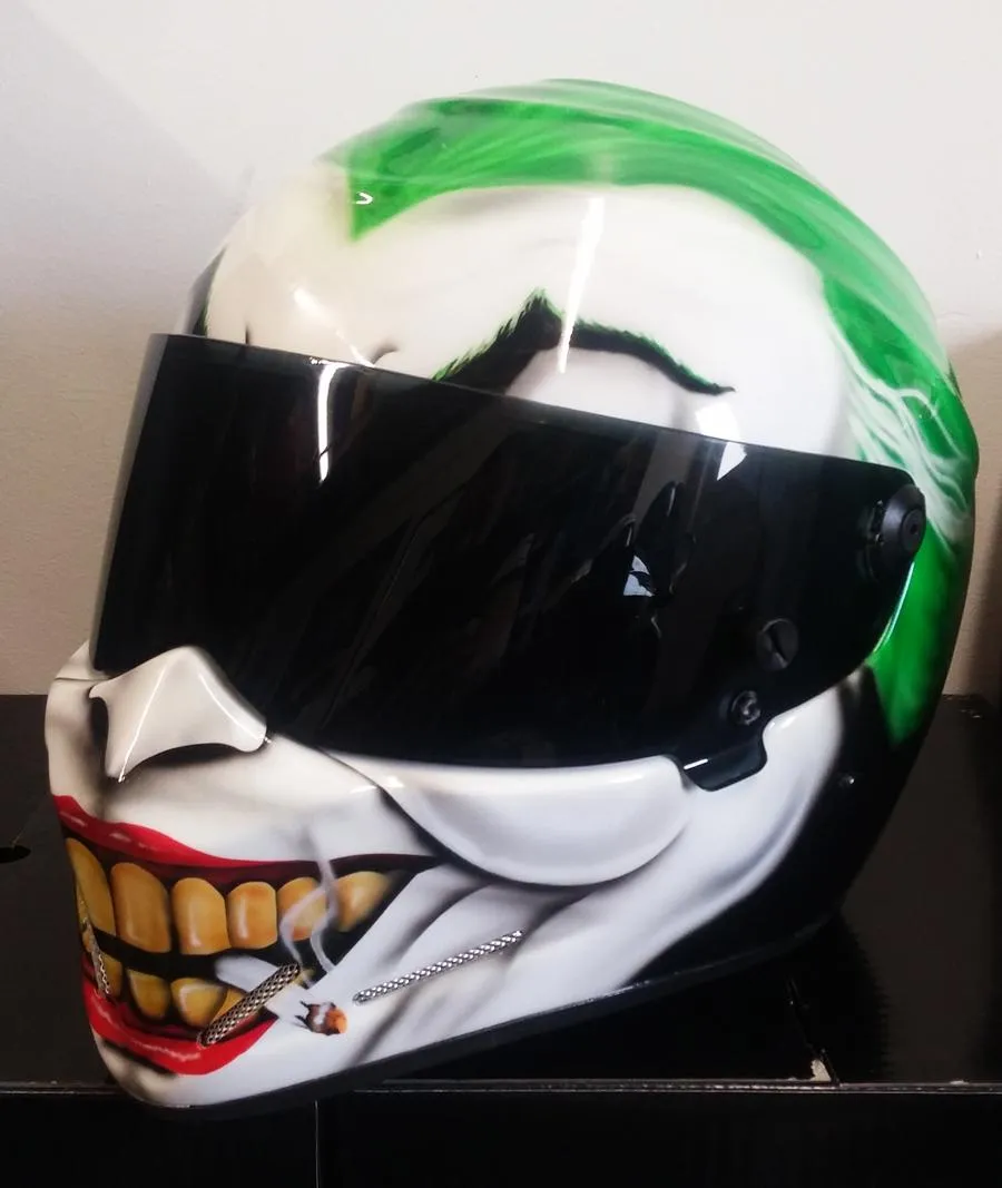 Joker Airbrushed Themed Helmet