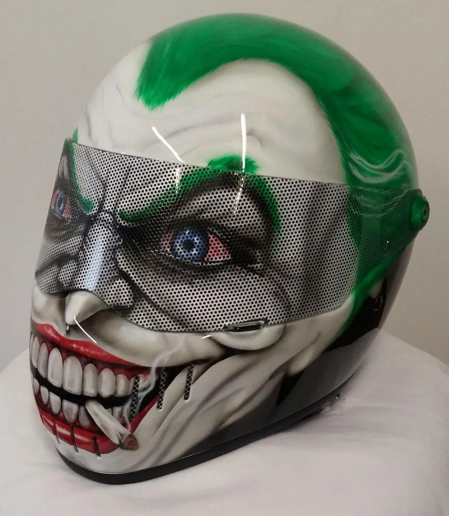 Joker Themed Airbrushed Helmet