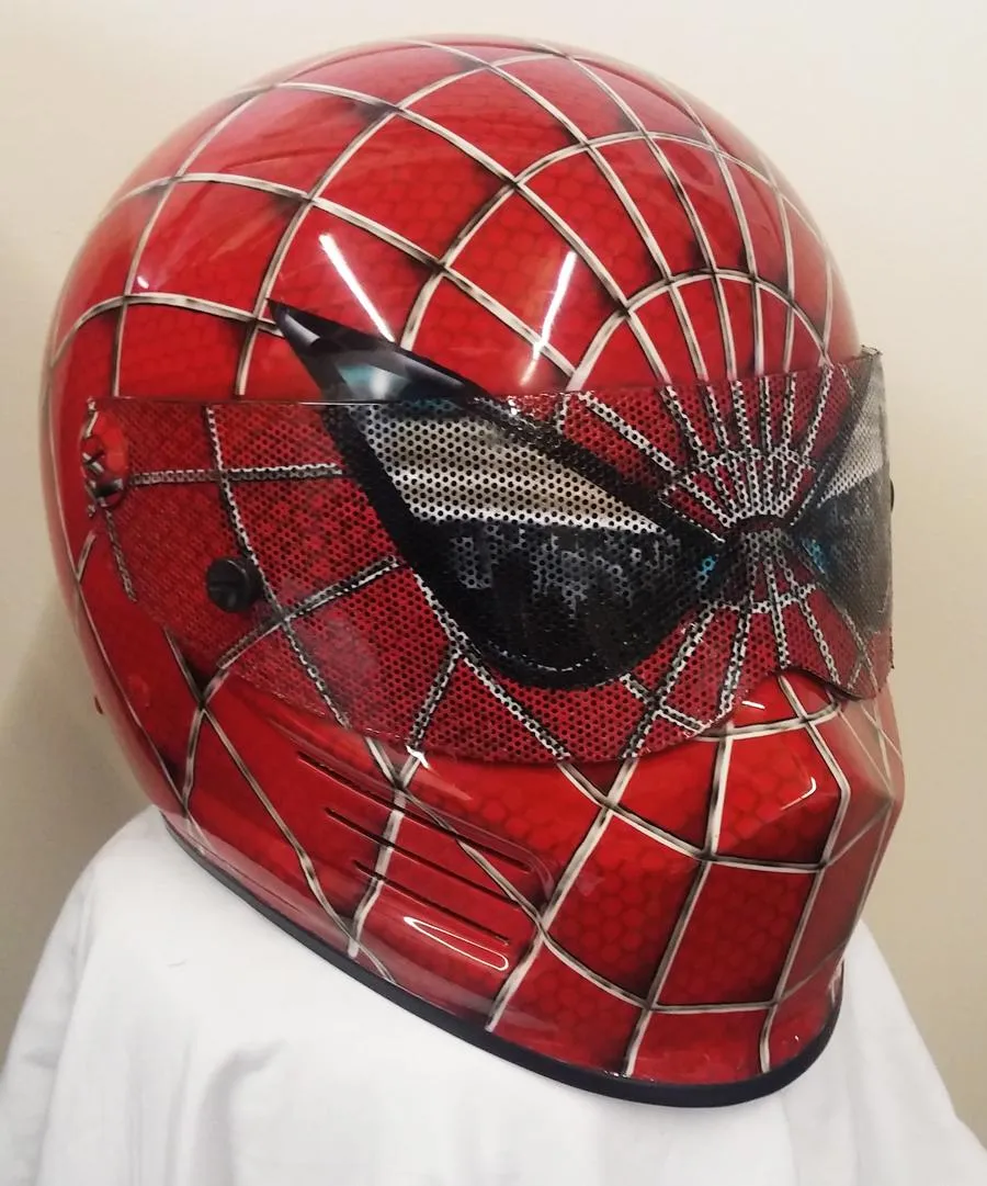 Spiderman Airbrushed Themed Helmet