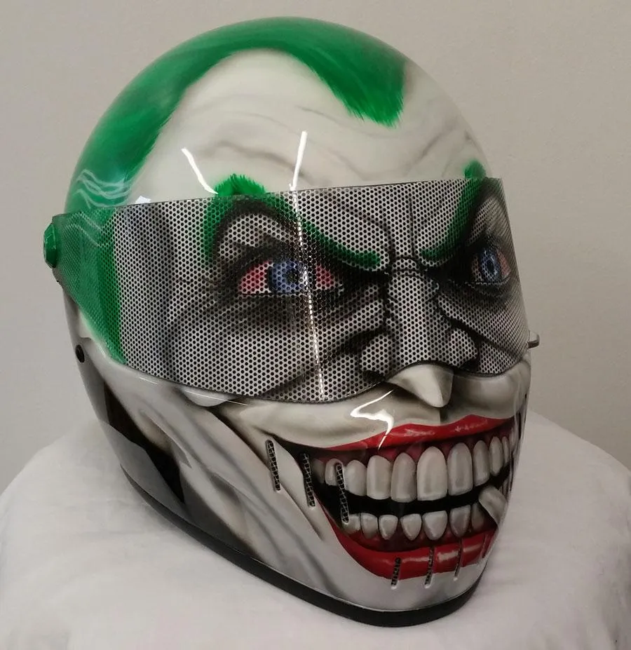Joker Themed Airbrushed Helmet