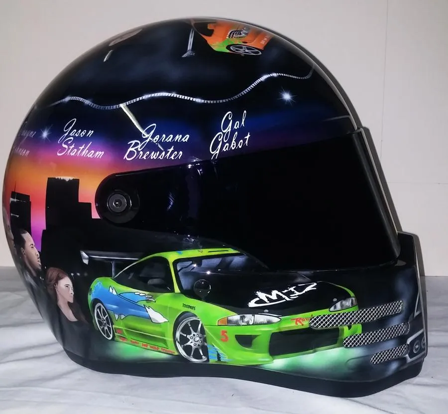 Fast & Furious Airbrushed Themed Helmet