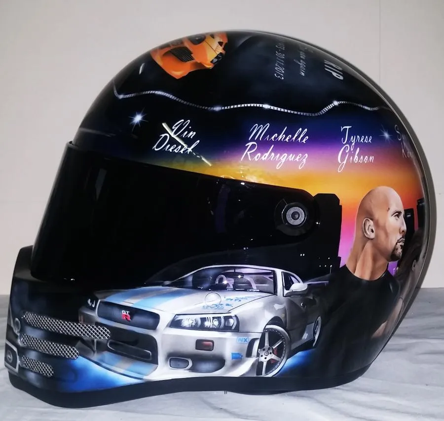 Fast & Furious Airbrushed Themed Helmet