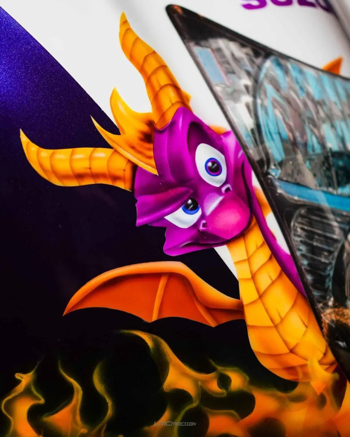 Suzuki Hayabusa Santa Pod Race Bike Airbrushed in Spiro the dragon theme