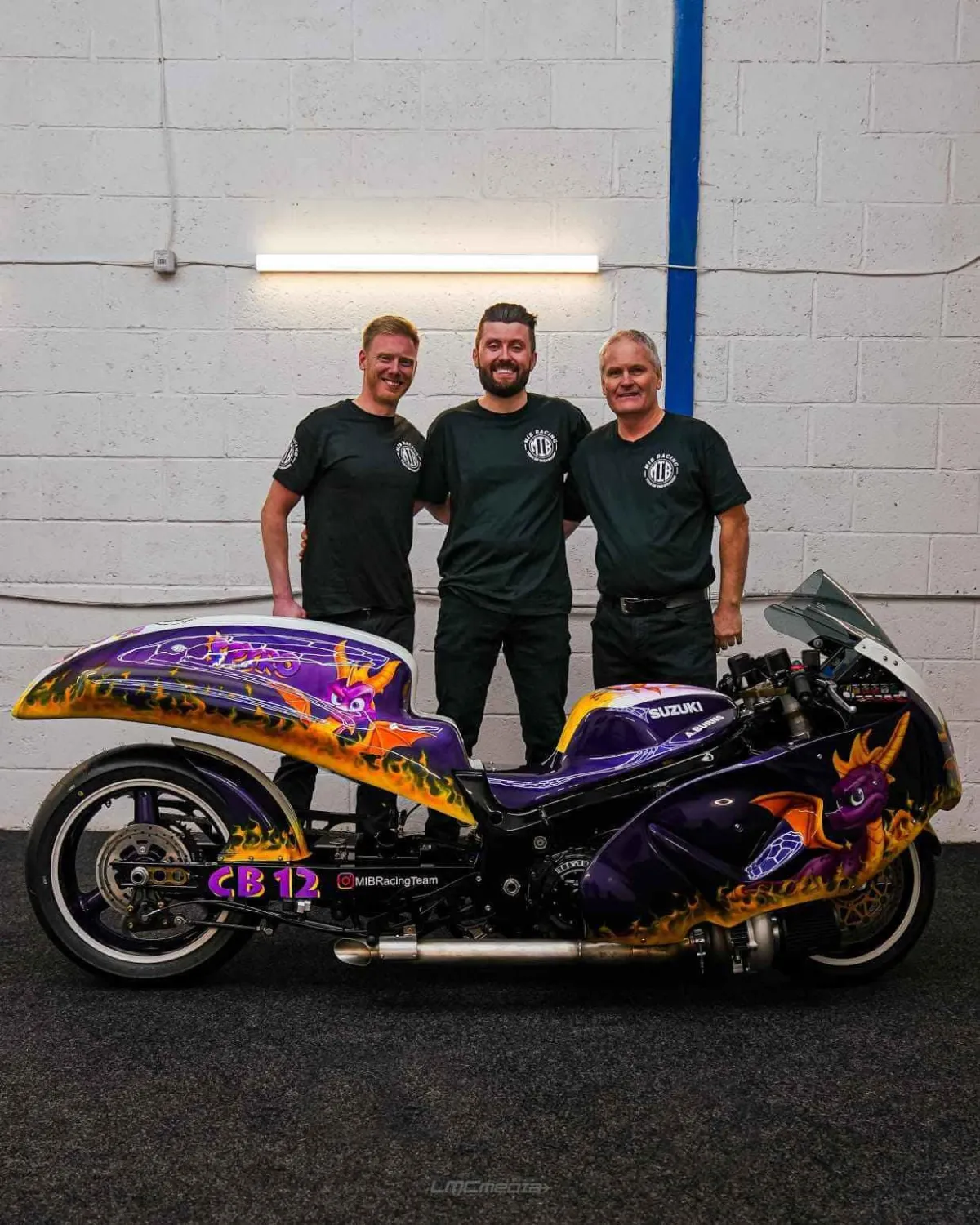 Suzuki Hayabusa Santa Pod Race Bike Airbrushed in Spiro the dragon theme