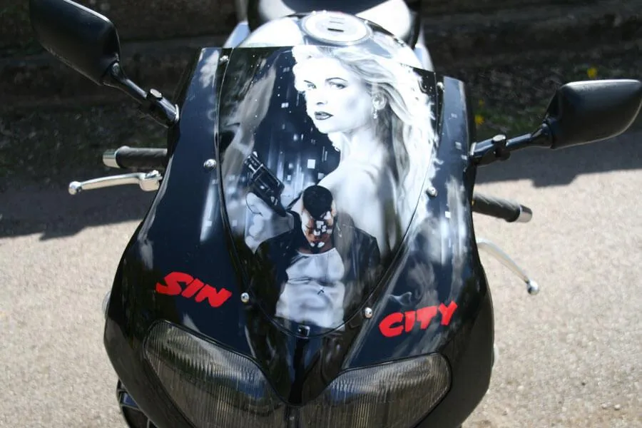 Sin City Airbrushed Themed Bike
