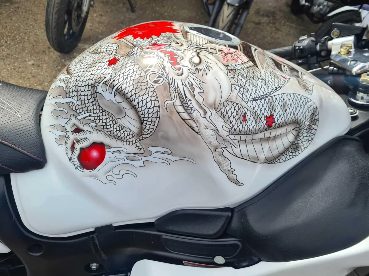 Suzuki Hayabusa Airbrushed In Japanese Tattoo Theme
