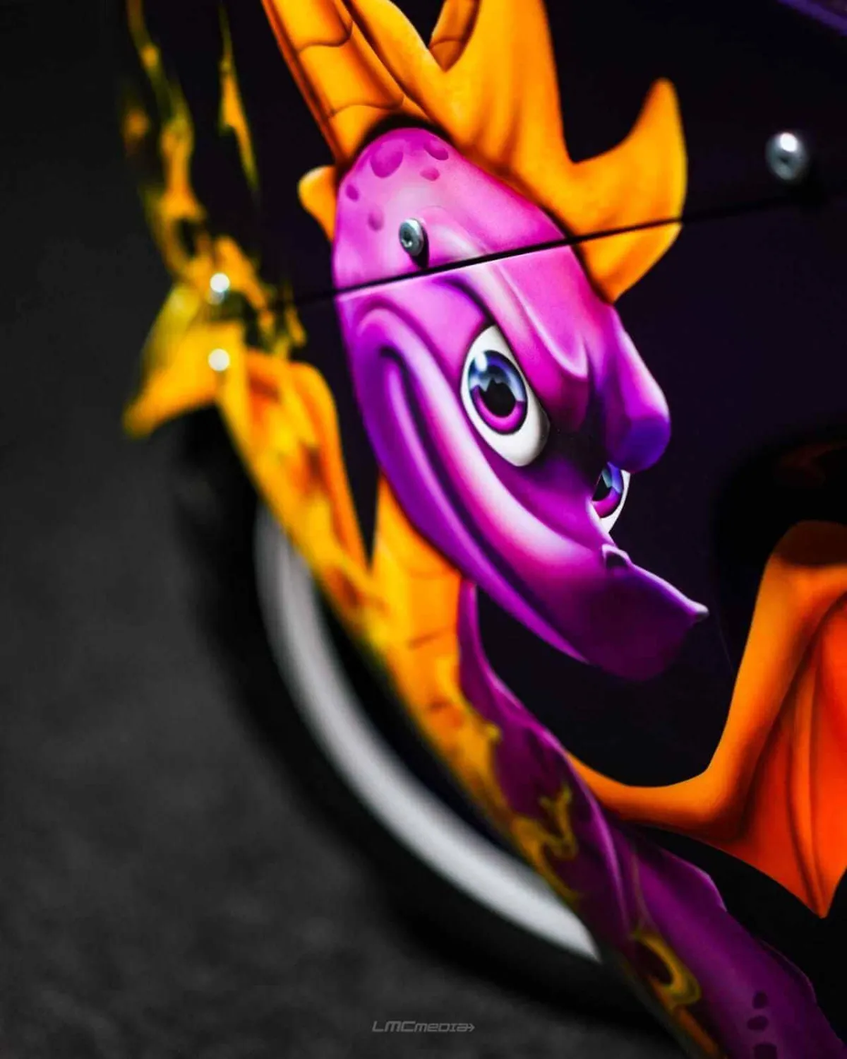 Suzuki Hayabusa Santa Pod Race Bike Airbrushed in Spiro the dragon theme