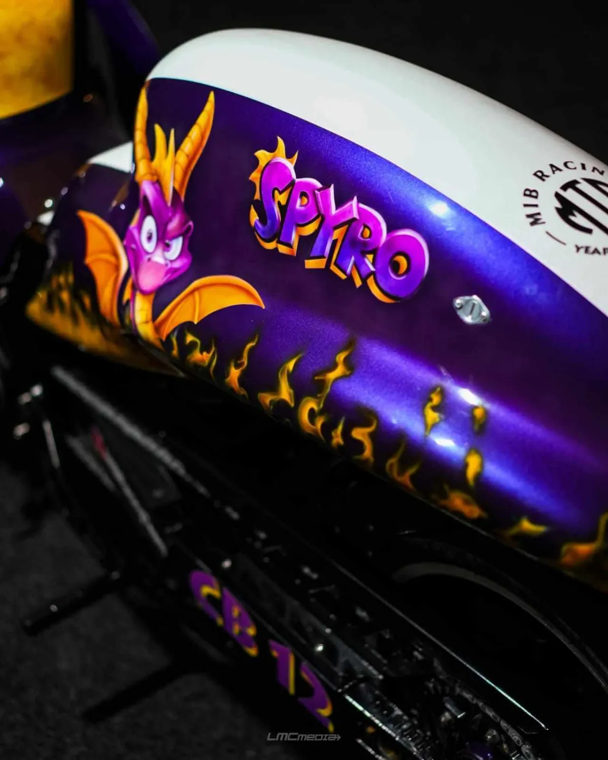 Suzuki Hayabusa Santa Pod Race Bike Airbrushed in Spiro the dragon theme