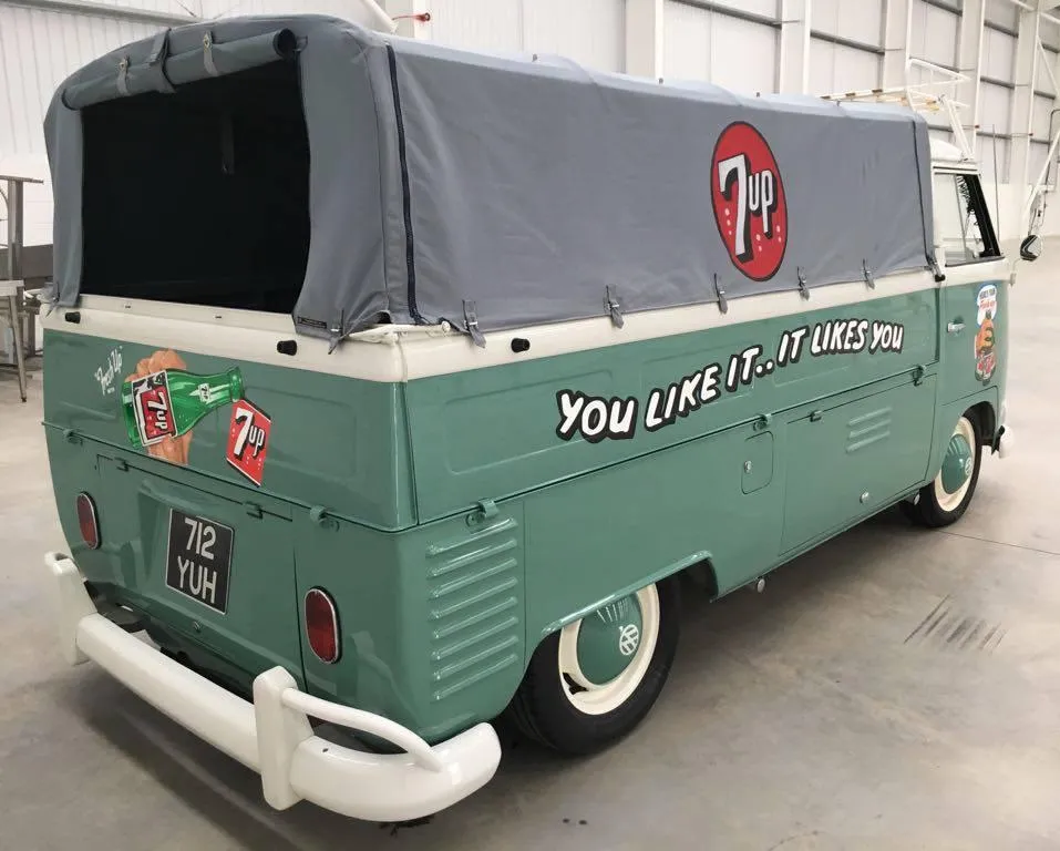VW Camper With Vintage 7UP Signage