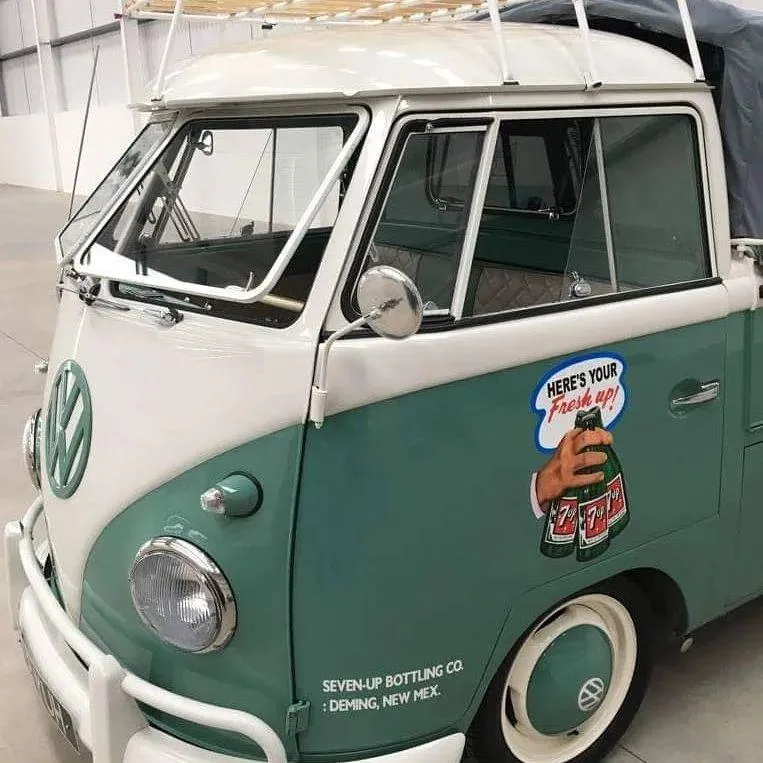 VW Camper With Vintage 7UP Signage