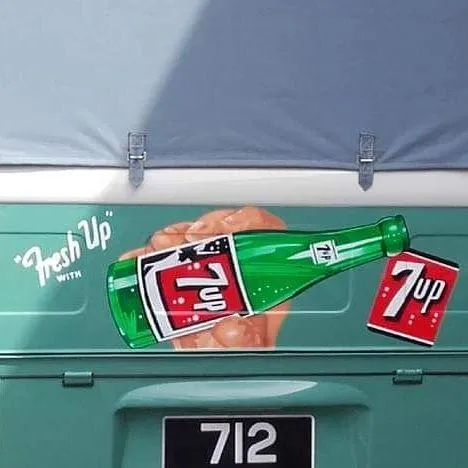 VW Camper With Vintage 7UP Signage