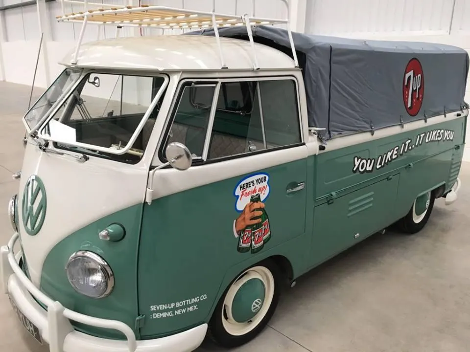 VW Camper With Vintage 7UP Signage 