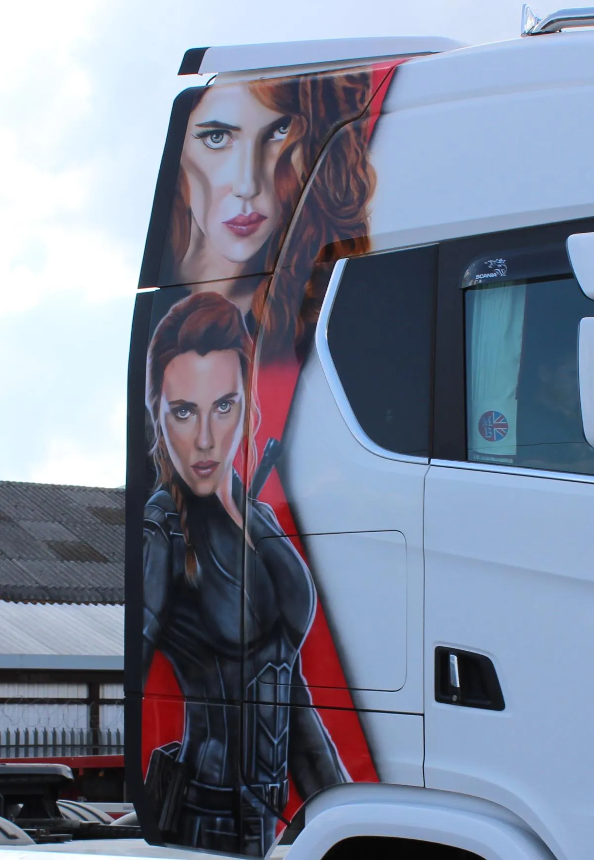 Scania Truck Airbrush In Black Widow Theme
