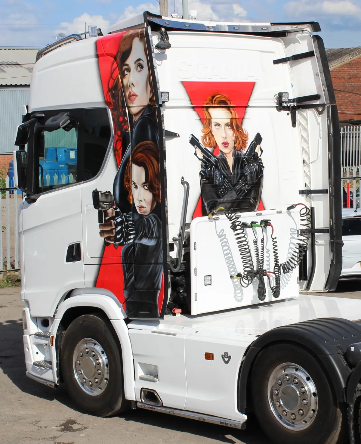 Scania Truck Airbrush In Black Widow Theme
