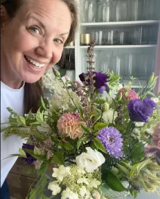 Seasonal floral arrangement created by Efflorescence Floristry in the New River Valley, featuring locally inspired blooms arranged with an intentional, garden-style aesthetic.