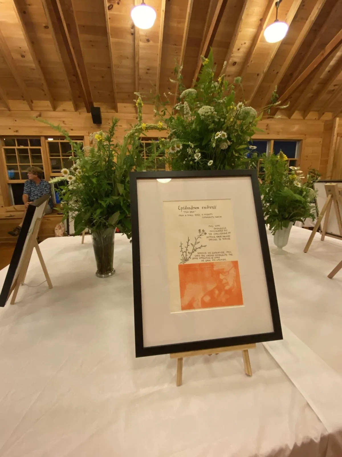 100% Sustainable Florals at an art exhibition in the Poconos Mountains. All stems locally foraged.