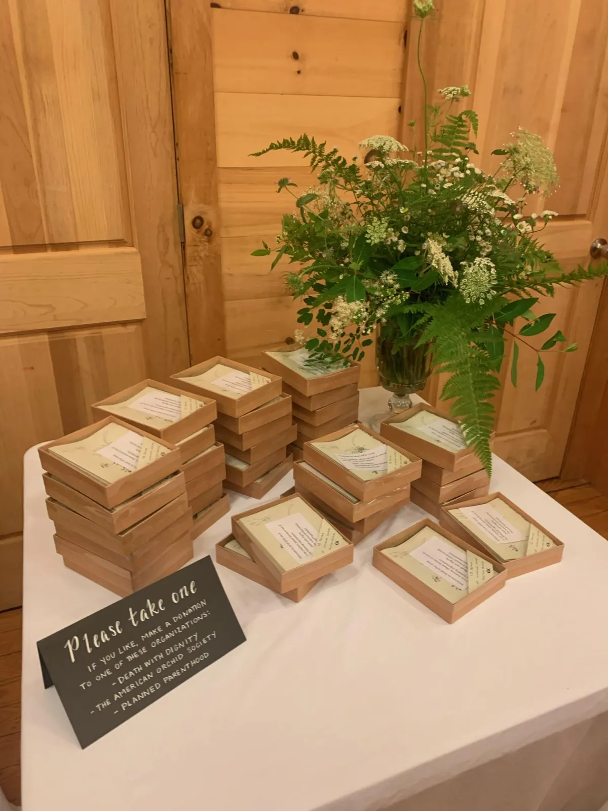 July wildflowers and foraged foliage arranged for an art show in the Poconos. 