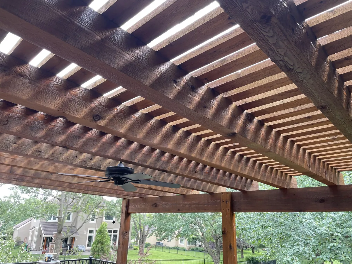 Brown pergola staining by better painting 3