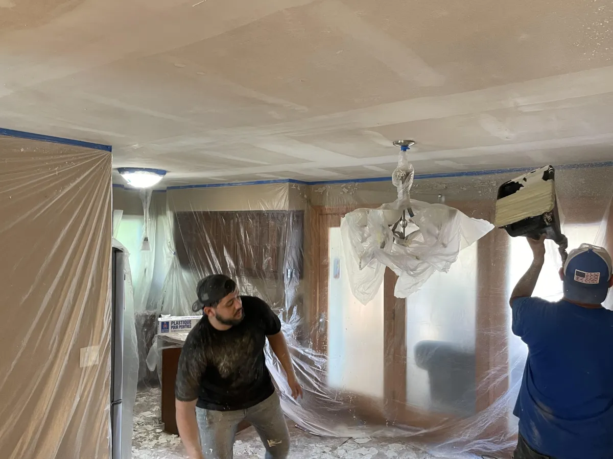 Popcorn removal project in kansas city