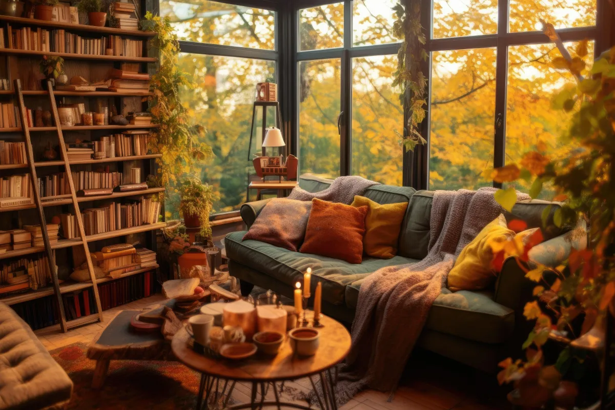 Cosy reading corner, natural light