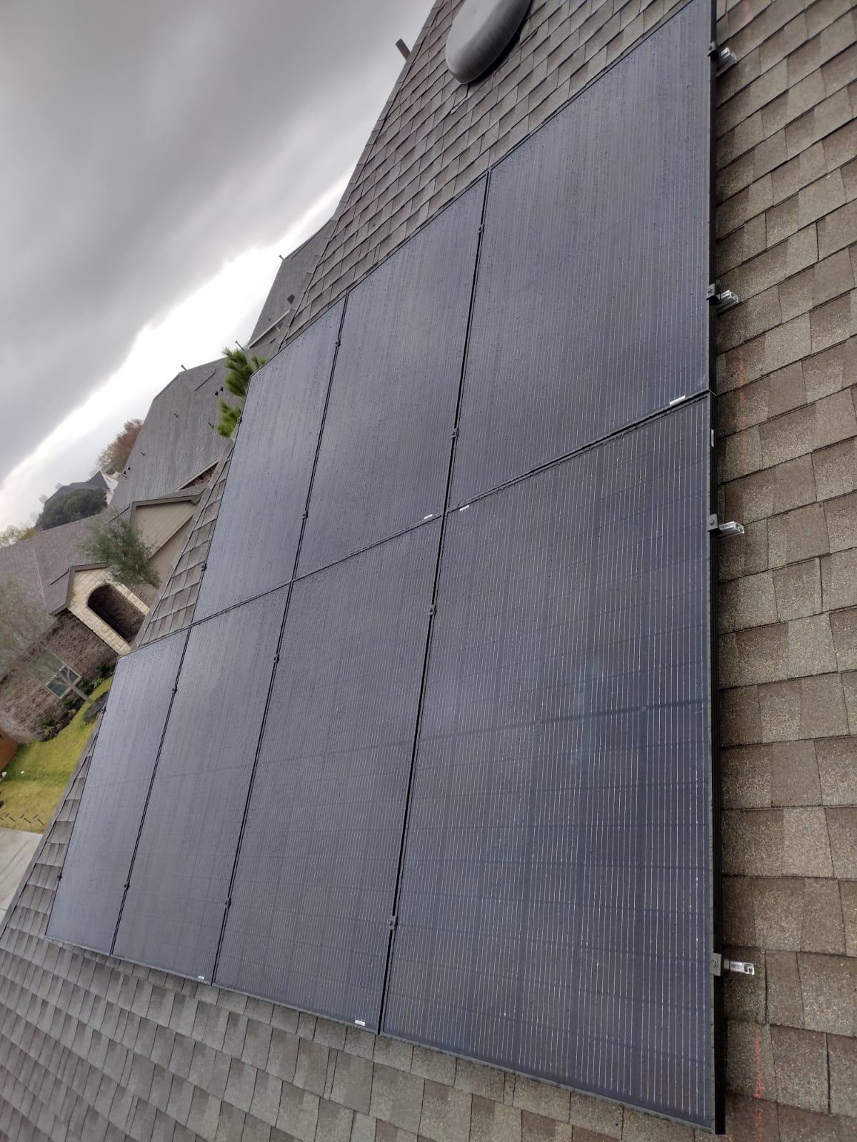 Off grid solar installer in Texas installing a complete system with batteries and inverter