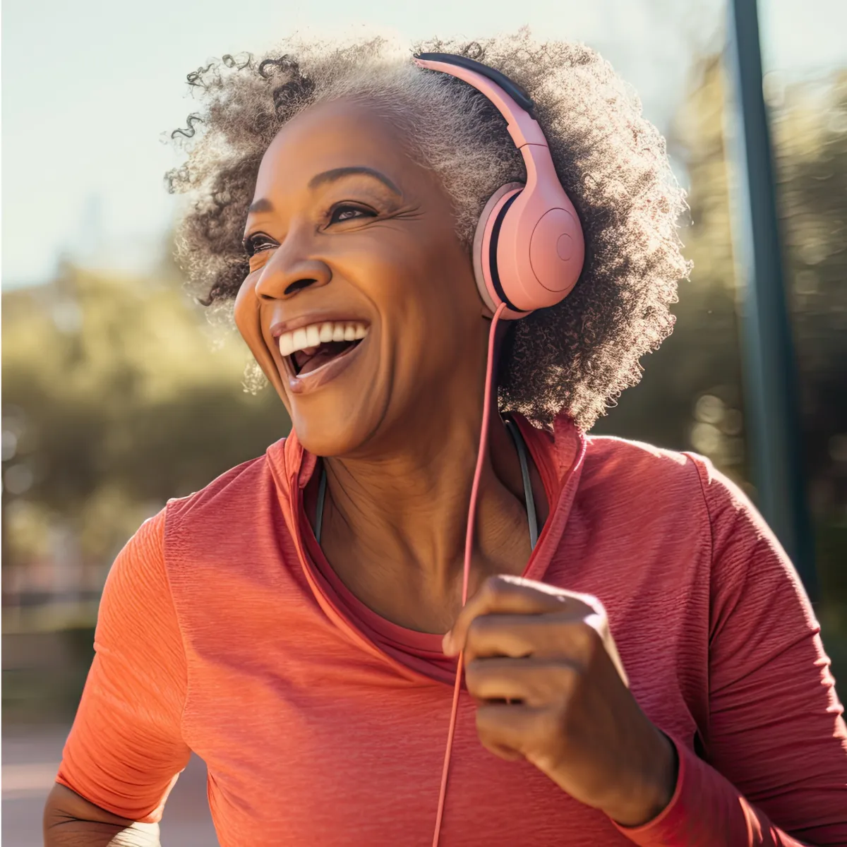 Older woman running